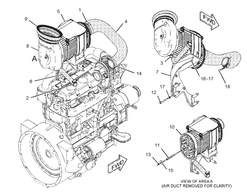 224-9473 AIR CLEANER GP S/N HLS1-6342 PART OF 214-6902 ENGINE AR