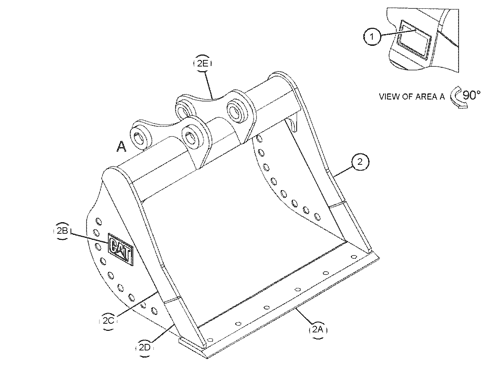 Ditch Cleaning Bucket 1200 mm (48 in), Cat