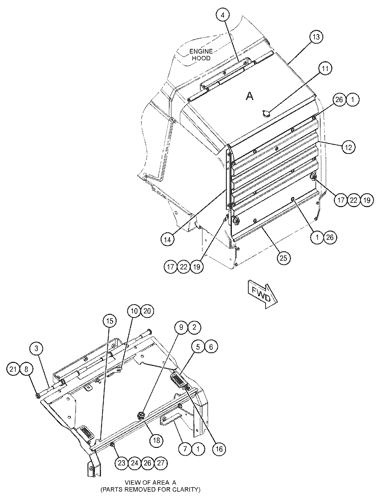 368-0291 GRILL GP-RADIATOR S/N PXR1-UP PART OF 337-9700 HOOD