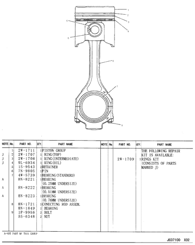 Connecting Rod And Piston 2w1177 N S 6 Required Part Of 1w0543 Page 4 D7g Track Type Tractor Avspare Com
