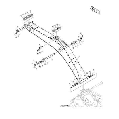 BOOM - 6.5m(HEAVY DUTY) DX340LC-5 / DX350LC-5(S/N:10050 BOOM - 6.5m(HEAVY DUTY) DX340LC-5 / DX350LC-5(S/N:10050