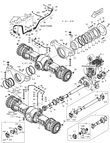 AXLE & DRIVE SHAFT DL450-5 Doosan parts catalog online AXLE & DRIVE SHAFT DL450-5 Doosan parts catalog online