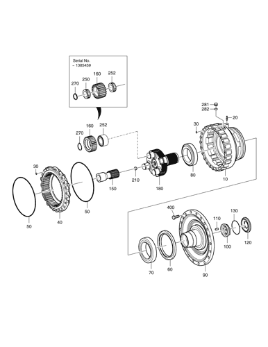 PLANETARY GEAR - REAR AXLE MEGA 300-V (S/N 3001~) Doosan parts