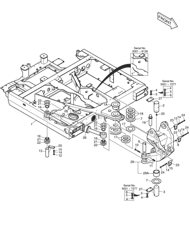 BOOM SWING DX55W Doosan parts catalog online