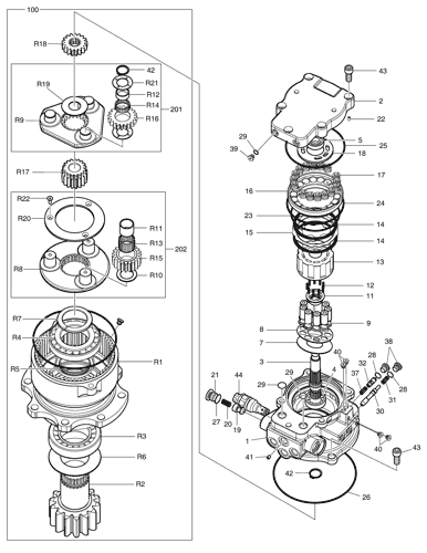 SWING MOTOR - M TYPE DX55W Doosan parts catalog online