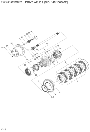 110/130/140/160D-7E DRIVE AXLE 2 (DIC, 140/160D-7E) EPC Hyundai