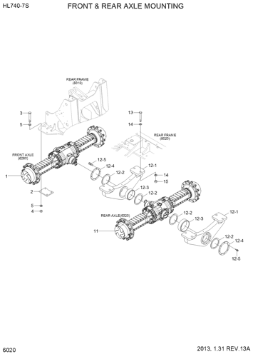 HL740-7S FRONT & REAR AXLE MOUNTING EPC Hyundai HCE online