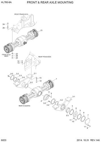 HL760-9A FRONT & REAR AXLE MTG EPC Hyundai HCE online | Caterpillar