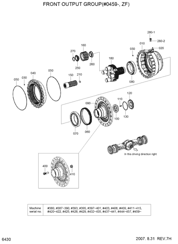 HL770-7A FRONT OUTPUT GROUP(#0459-#1720, ZF) EPC Hyundai HCE