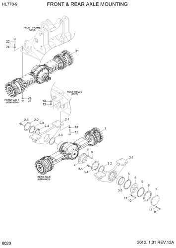 HL770-9 FRONT & REAR AXLE MTG EPC Hyundai HCE online | Caterpillar