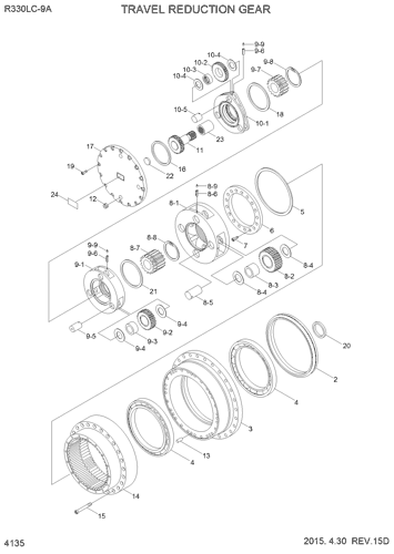R330LC-9A TRAVEL REDUCTION GEAR EPC Hyundai HCE online