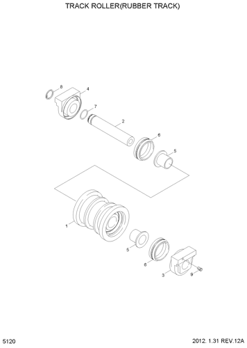 R55-7 TRACK ROLLER(RUBBER TRACK) EPC Hyundai HCE online