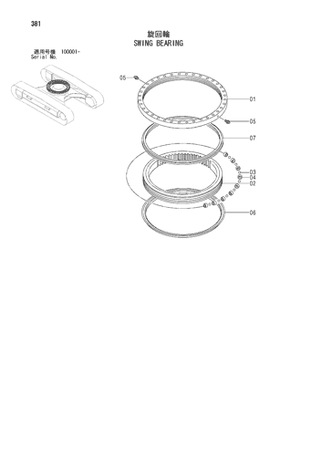 ZX200-E SWING BEARING Hitachi HOP online