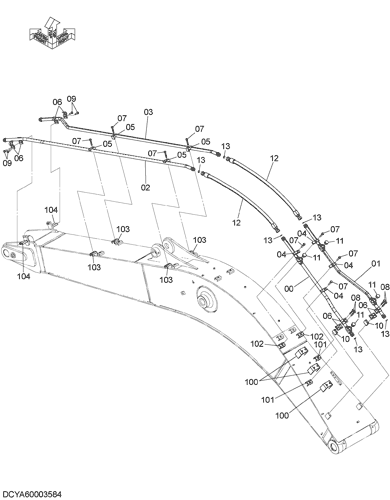 ZX200LC-5G BREAKER, CRUSHER PIPING (BOOM) Hitachi HOP online