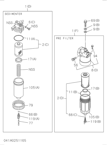 ZX75US-3 041: FUEL FILTER AND BRACKET Hitachi HOP online