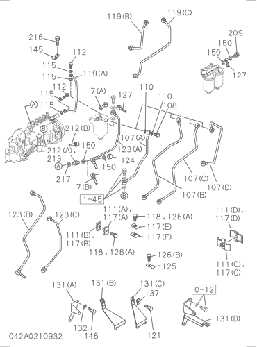 ZX200-5G 042: FUEL PUMP AND PIPE Hitachi HOP online