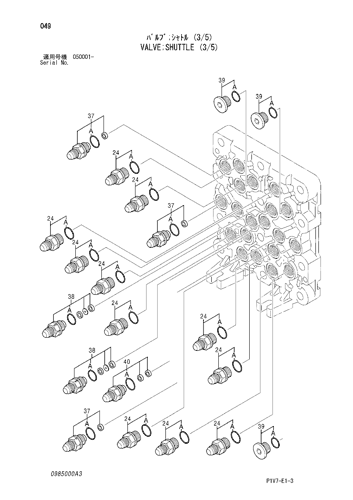 ZX350LC-3-HCME VALVE;SHUTTLE (3/5) Hitachi HOP online