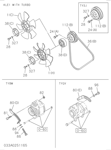 ZX85USB-3 033: FAN AND FAN BELT Hitachi HOP online