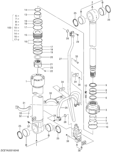 ZX350LC-5B CYL.;BOOM (L)(WITH HOSE RUPTURE VALVE) Hitachi HOP online