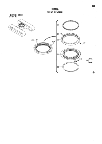 ZX70 [1CD] SWING BEARING Hitachi HOP online 4437132