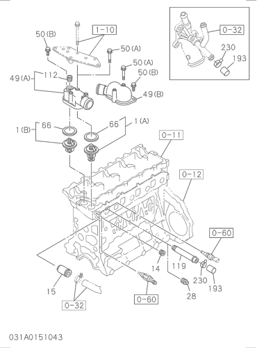 ZX200-3 031: THERMOSTAT AND HOUSING Hitachi HOP online