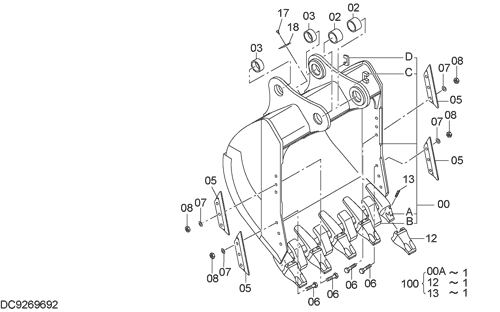 ZX870H-5G ROCK BUCKET 4.3m3 (JIS 94) Hitachi HOP online