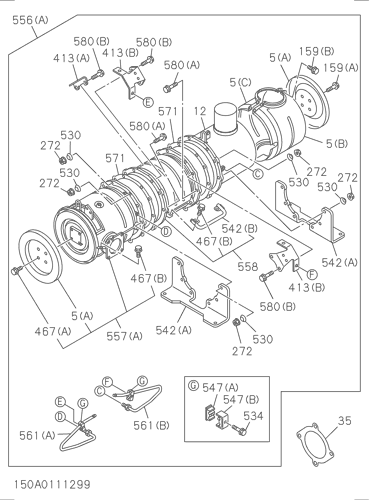 ZX350LCN-5B 150: EXHAUST PIPE AND SILENCER Hitachi HOP online ZX350LCN-5B 150: EXHAUST PIPE AND SILENCER Hitachi HOP online