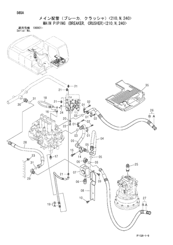 ZX210-AMS MAIN PIPING (BREAKER, CRUSHER)<210,N,240> Hitachi HOP online