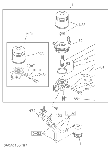 ZX70 050: OIL COOLER AND OIL FILTER Hitachi HOP online