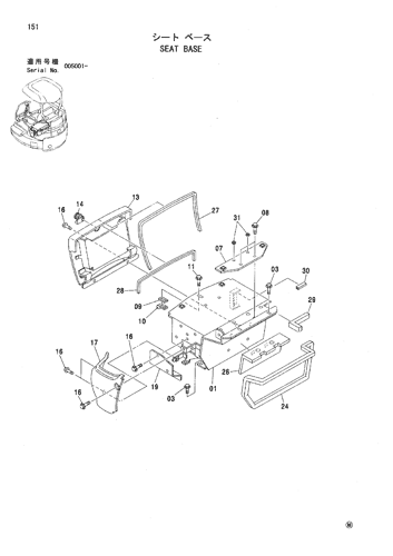 ZX30U SEAT BASE Hitachi HOP online