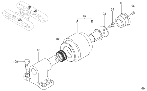 ZX130K UPPER ROLLER (NARROW LC TRACK)[NA,EU1] Hitachi HOP online