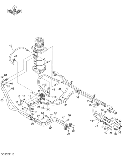 ZX140W-3-AMS BLADE,OUTRIGGER PIPING (REAR SIDE) Hitachi HOP online