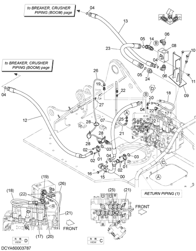 ZX200-5G BREAKER, CRUSHER PIPING (MAIN) Hitachi HOP online