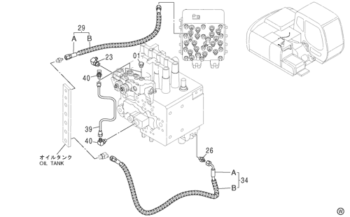 ZX120 PILOT PIPING (I-2) Hitachi HOP online