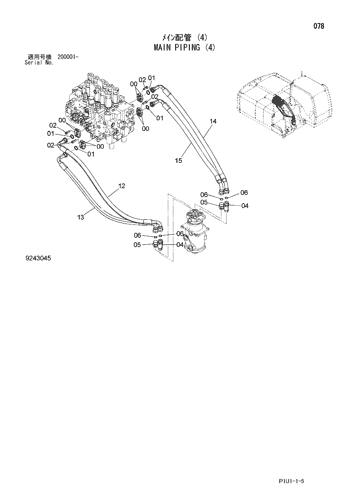 ZX210H-3 MAIN PIPING (4) Hitachi HOP online