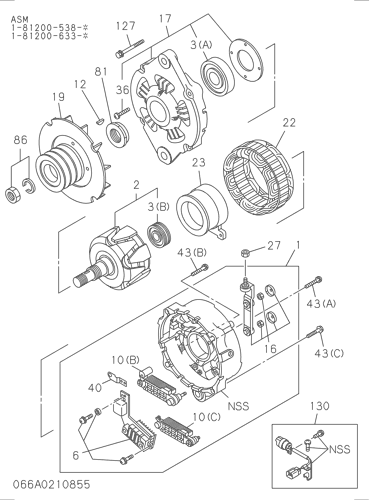 ZX330-5G 066: GENERATOR Hitachi HOP online