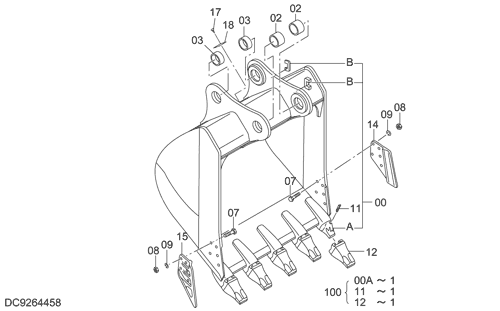 ZX870-5G BUCKET 3.5m3 (JIS 94) Hitachi HOP online ZX870-5G BUCKET 3.5m3 (JIS 94) Hitachi HOP online