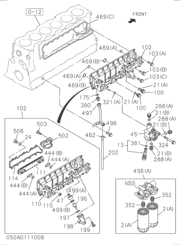 ZX450-3 050: OIL COOLER AND OIL FILTER Hitachi HOP online