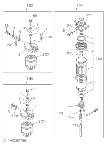 ZX50U 041: FUEL FILTER AND BRACKET Hitachi HOP online ZX50U 041: FUEL FILTER AND BRACKET Hitachi HOP online
