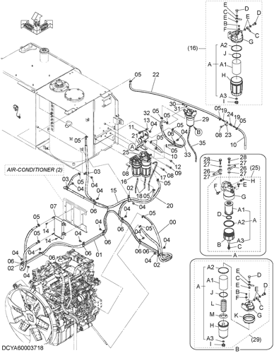 ZX290LC-5B FUEL PIPING (WITH WATER SEPARATOR) Hitachi HOP online