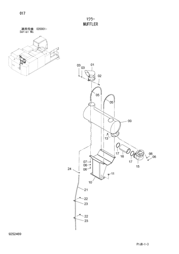 ZX850-3 MUFFLER Hitachi HOP online ZX850-3 MUFFLER Hitachi HOP online