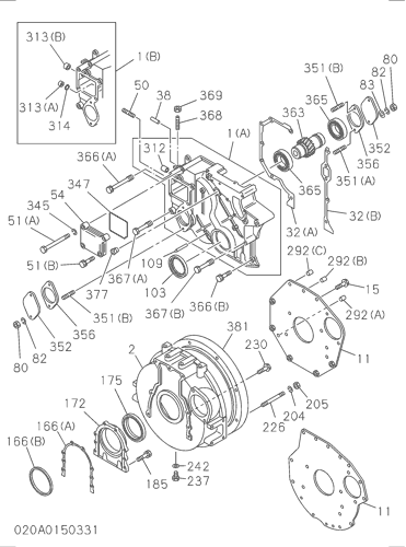 EX12 TIMING GEAR CASE AND FLYWHEEL HOUSING Hitachi HOP online