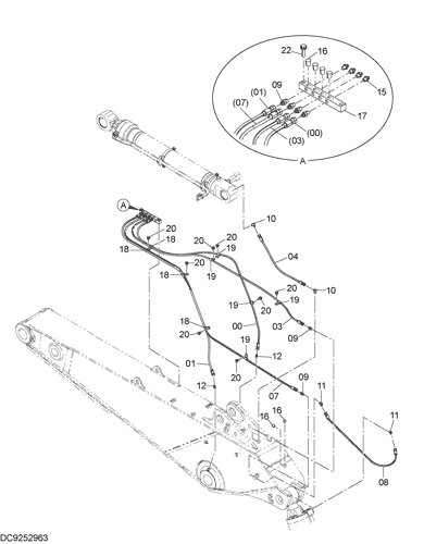 ZX870LCR-5G LUBRICATE PIPING (ARM 3.7m, H ARM 3.7m, R ARM ZX870LCR-5G LUBRICATE PIPING (ARM 3.7m, H ARM 3.7m, R ARM