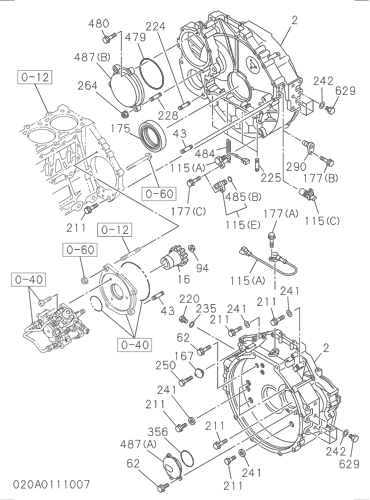 ZX350LC-3F-HCME 020: TIMING GEAR CASE AND FLYWHEEL HOUSING ZX350LC-3F-HCME 020: TIMING GEAR CASE AND FLYWHEEL HOUSING