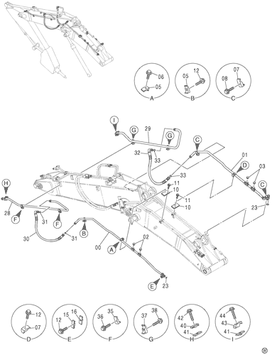 ZX130-HCME BOOM PIPING (BREAKER, CRUSHER)(2P-BOOM)<130 ZX130-HCME BOOM PIPING (BREAKER, CRUSHER)(2P-BOOM)<130