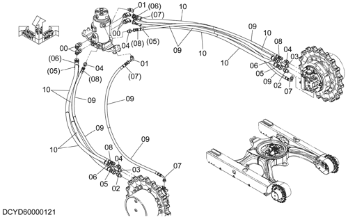 ZX48U-5A TRAVEL PIPING Hitachi HOP online