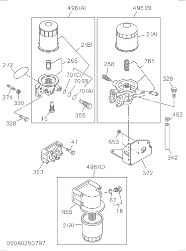 ZX75US 050: OIL COOLER AND OIL FILTER Hitachi HOP online