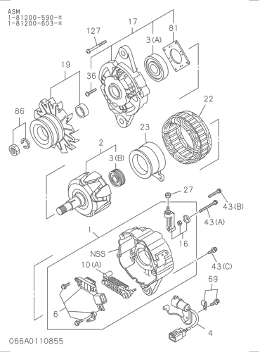 ZX330-5G 066: GENERATOR Hitachi HOP online