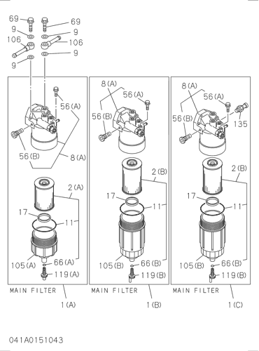 ZX280LC-3 041: FUEL FILTER AND BRACKET Hitachi HOP online ZX280LC-3 041: FUEL FILTER AND BRACKET Hitachi HOP online