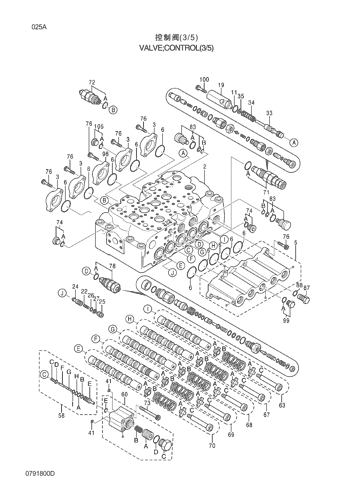 ZX210LC-3G [AVM] VALVE;CONTROL(3/5) Hitachi HOP online 4398652
